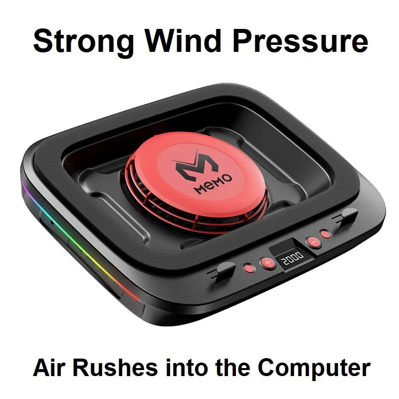MEMO FL08 Strong Wind Cooling Stand – Powerful Laptop Radiator Fan Base Bracket for Gaming & Heat Dissipation