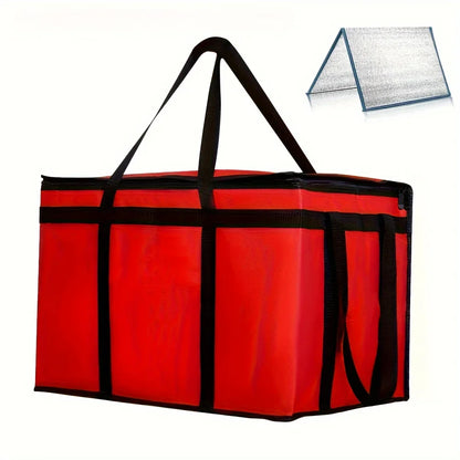 XXXL Large Capacity Insulated Pizza Delivery Bag — Reusable Warming Bag with Removable Hard Bottom, 3-Layer Thermal Bag