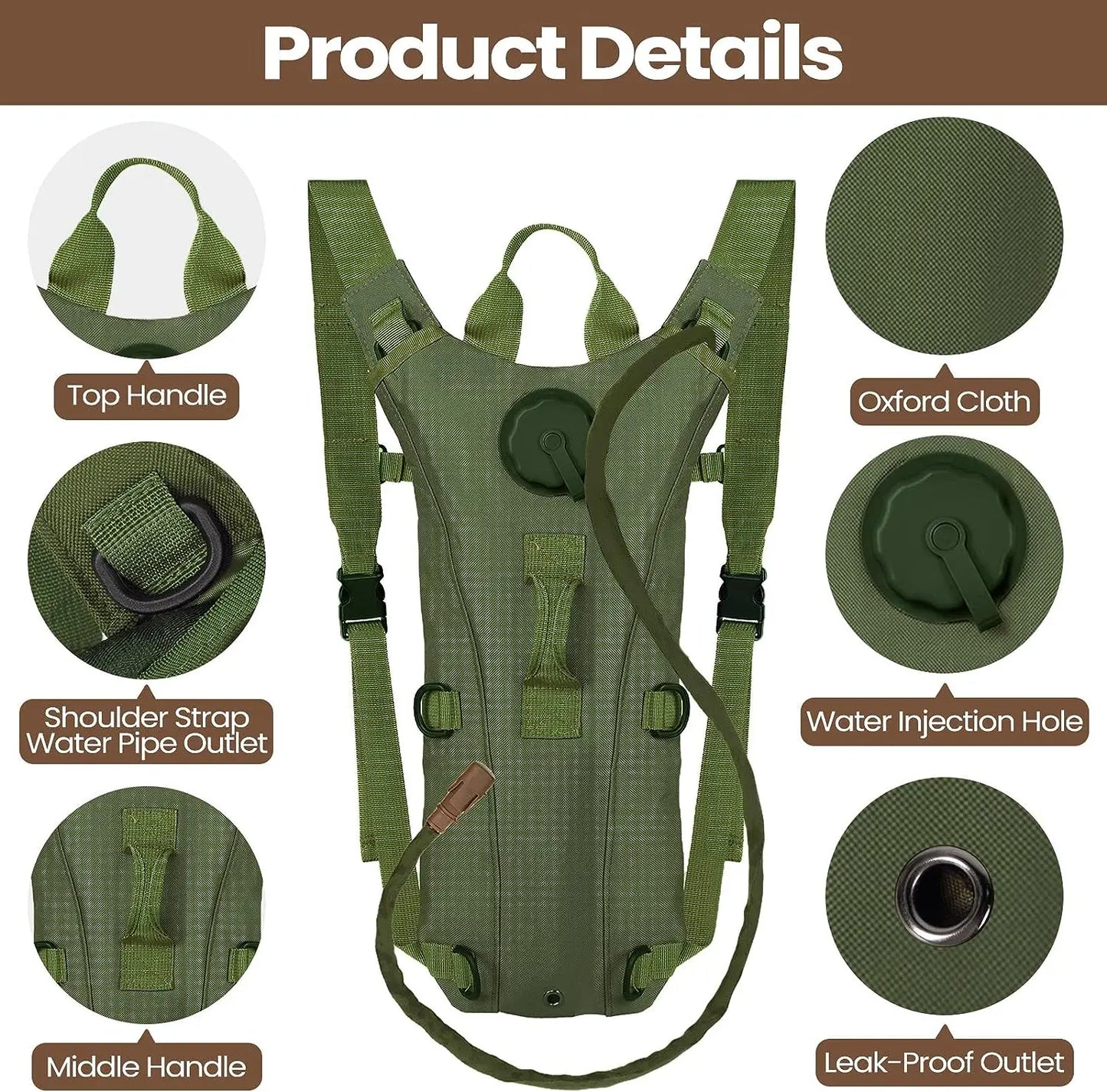 Tactical Hydration Pack Backpack: Military-Grade Waterproof Nylon Water Bag - 3L Bladder for Hiking, Cycling, Climbing