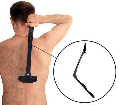 Men’s Back Shaver Razor – Safety Long Handle Foldable Hair Trimmer for Body, Legs & Back Hair Removal