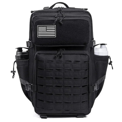 QT&QY 25L/45L Tactical Backpack – Outdoor Survival & Hiking Rucksack for Men & Women, Bug Out Bag with Bottle Holder
