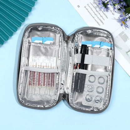 Oxford Cloth Insulin Cooling Bag - Portable Cold Storage Medicine Cooler for Diabetes, Travel-Friendly Drug Freezer