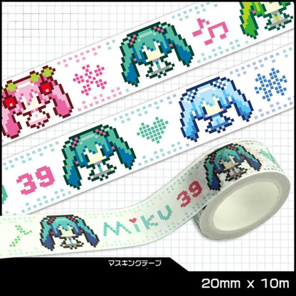 Hatsune Miku Anime Washi Tape — Waterproof Cartoon Paper Tape for Crafts, School Stationery & Gifts
