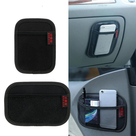 Universal Car Storage Bag – Stick-Up Mesh Net Phone Holder, Organizer Pouch, Car Seat Back Organizer