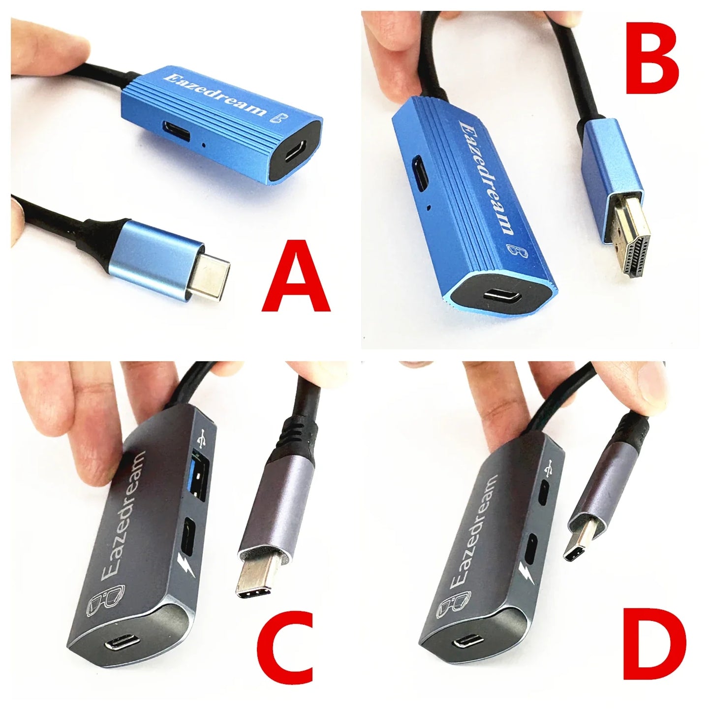 AR Glasses Hub – Multi-Device Type-C & HDMI-Compatible Charging Adapter for Xreal, Viture, Rokid, Rayneo XR