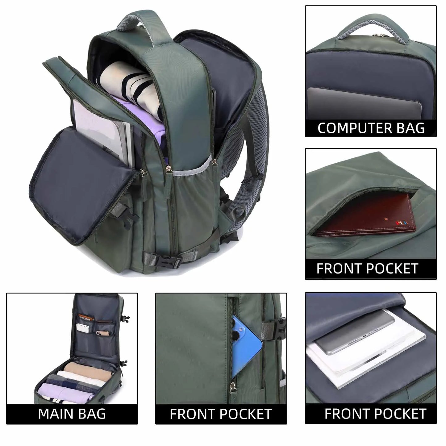 Waterproof Laptop Backpack for Women - Travel Leisure Backpack for Men - with Shoe Compartment for 15 Inch Computer