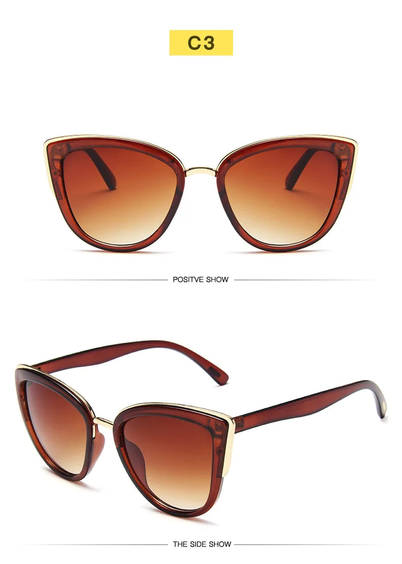 Women's Cat Eye Polarized Sunglasses - Luxury Black Metal Frame, Stylish & Fast-Selling Sunwear