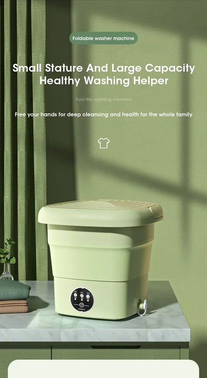 Folding Washing Machine Bucket – Portable Clothes & Socks Washer for Travel, EU/US/UK Plug
