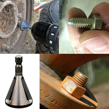 Precision High-Speed Steel Deburring & Chamfering Tools for Stainless Steel Drilling - Triangle Shanks, Hexagonal Threaded Edges - Power Drill Ready