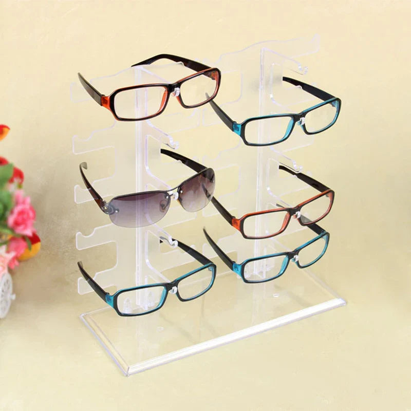 10-Pair Clear Acrylic Sunglasses Display Rack – Eyeglass Frame Organizer & Show Holder