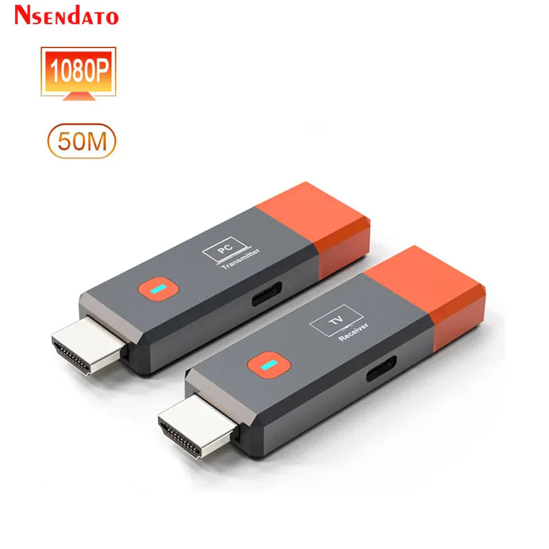 HDMI Wireless Transmitter & Receiver 1080P - 50M Video Display Extender for Camera, Laptop, PC to TV