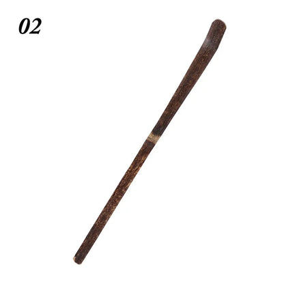 Small Bamboo Tea Sticks – Matcha Spoon, Black Bamboo Wood Tea Shells Leaf Spatula, Handmade Spice Kitchen Tool Teaware