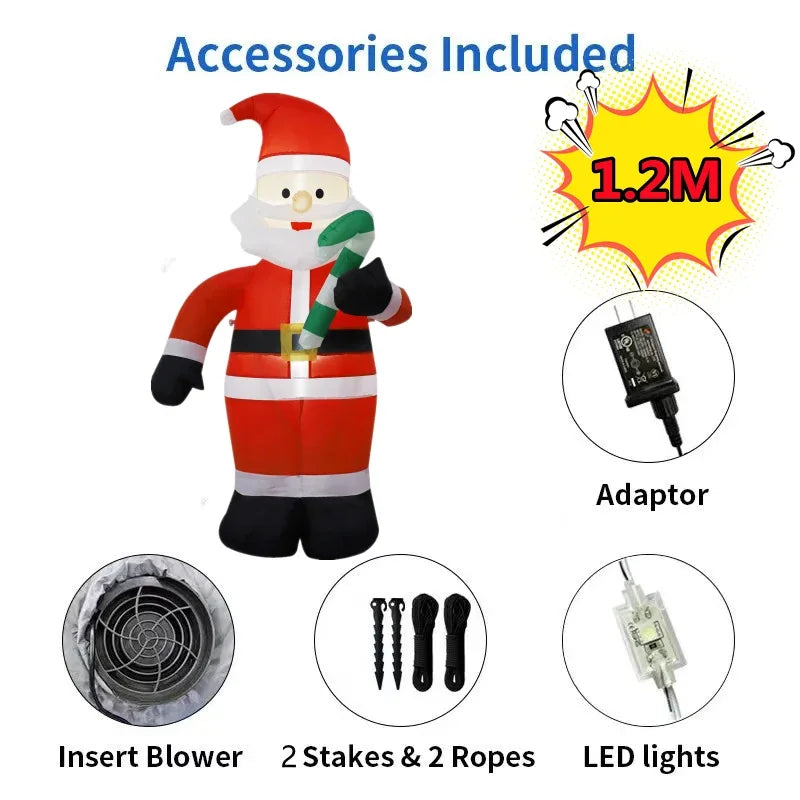5FT (1.5M) Inflatable Christmas Santa Claus – Up & Down Outdoor Blow-Up Decoration for Xmas 2025 Party and Yard Decor
