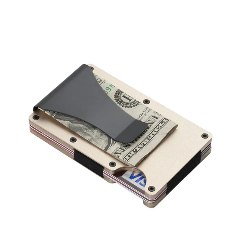 RFID Blocking Metal Wallet – Slim Aluminum Credit Card Holder & Money Clip for Business and ID, 2024 All Colors