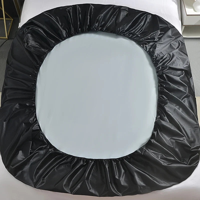 Waterproof Fitted Mattress Sheet - Anti-Slip Elastic Band Bed Cover with Adjustable Fit