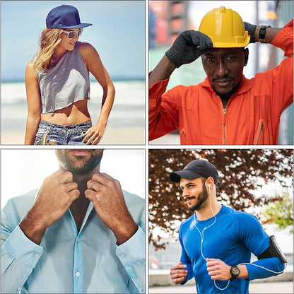 50-10PCS Hat Sweat Absorber Stickers – Summer Cap Liner Bands, Adhesive Sweatband Strips for Visor Hats