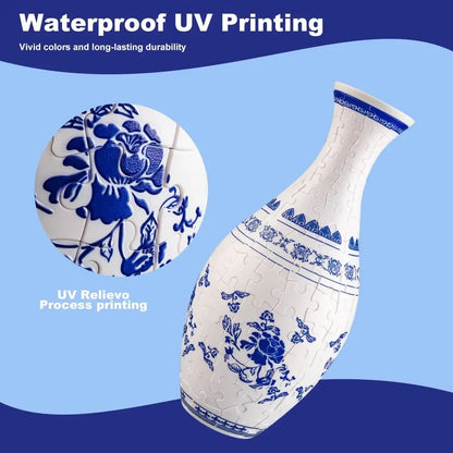 160-Piece 3D Curved Plastic Puzzle — Flower Vase DIY Art Puzzle for Home Decor, Flower Arrangements & Housewarming Gifts