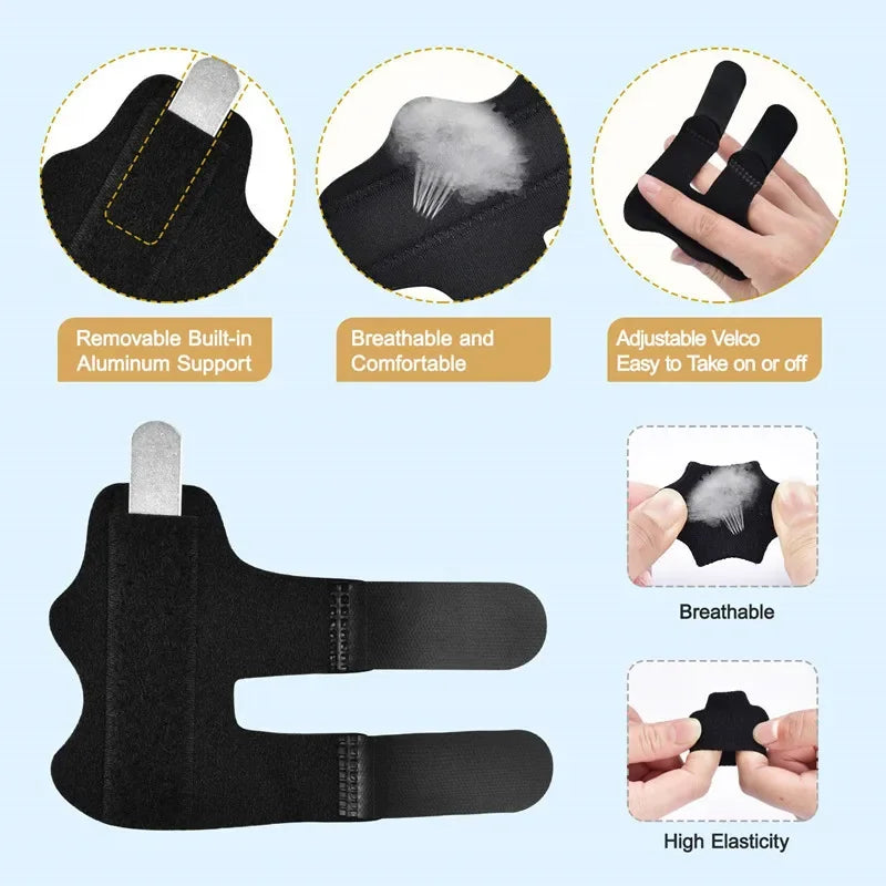 2pcs Finger Splint Brace — Trigger Finger Support Stabilizer for Arthritis, Broken Fingers & Pain Relief