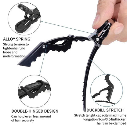 10pcs Hairdresser Clips - Professional Non-Slip Alligator Clips for Hair Styling, Salon DIY Accessories