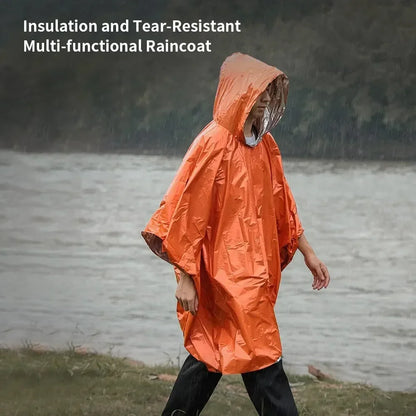 Outdoor Multifunction Raincoat - Waterproof Camping Raincoat & Reflective Emergency Survival Gear