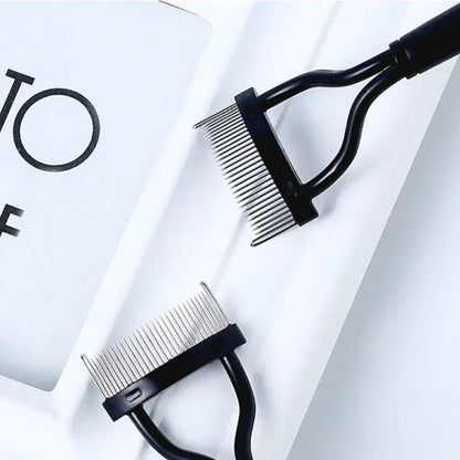 Eyelash Separator Metal Teeth Foldable Curler - Stainless Steel Makeup Tool for Beauty - Mascara Curl Brush Comb