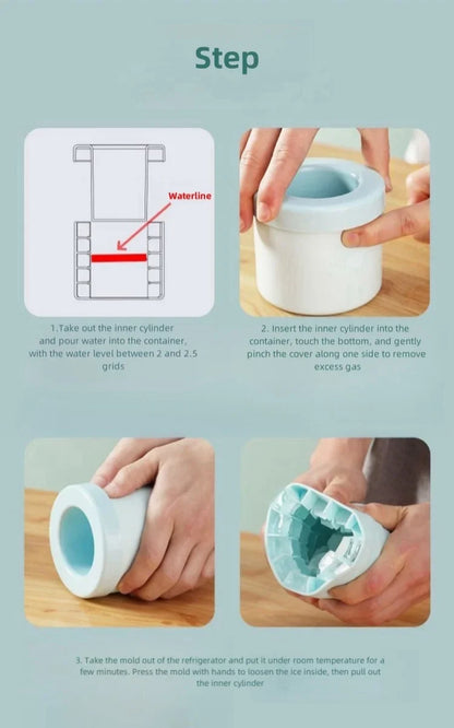 Mini Silicone Ice Cube Mold – Round Ice Bucket & DIY Ice Storage Box for Refrigerator, Creative Barware Tool