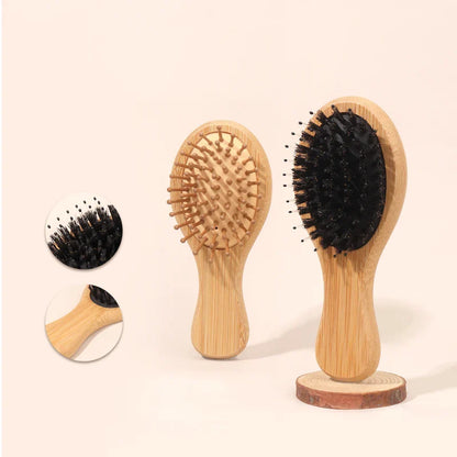 Bamboo Mini Airbag Anti-Static Cushion Hair Brush — Reduce Hair Loss, Women’s Styling Comb