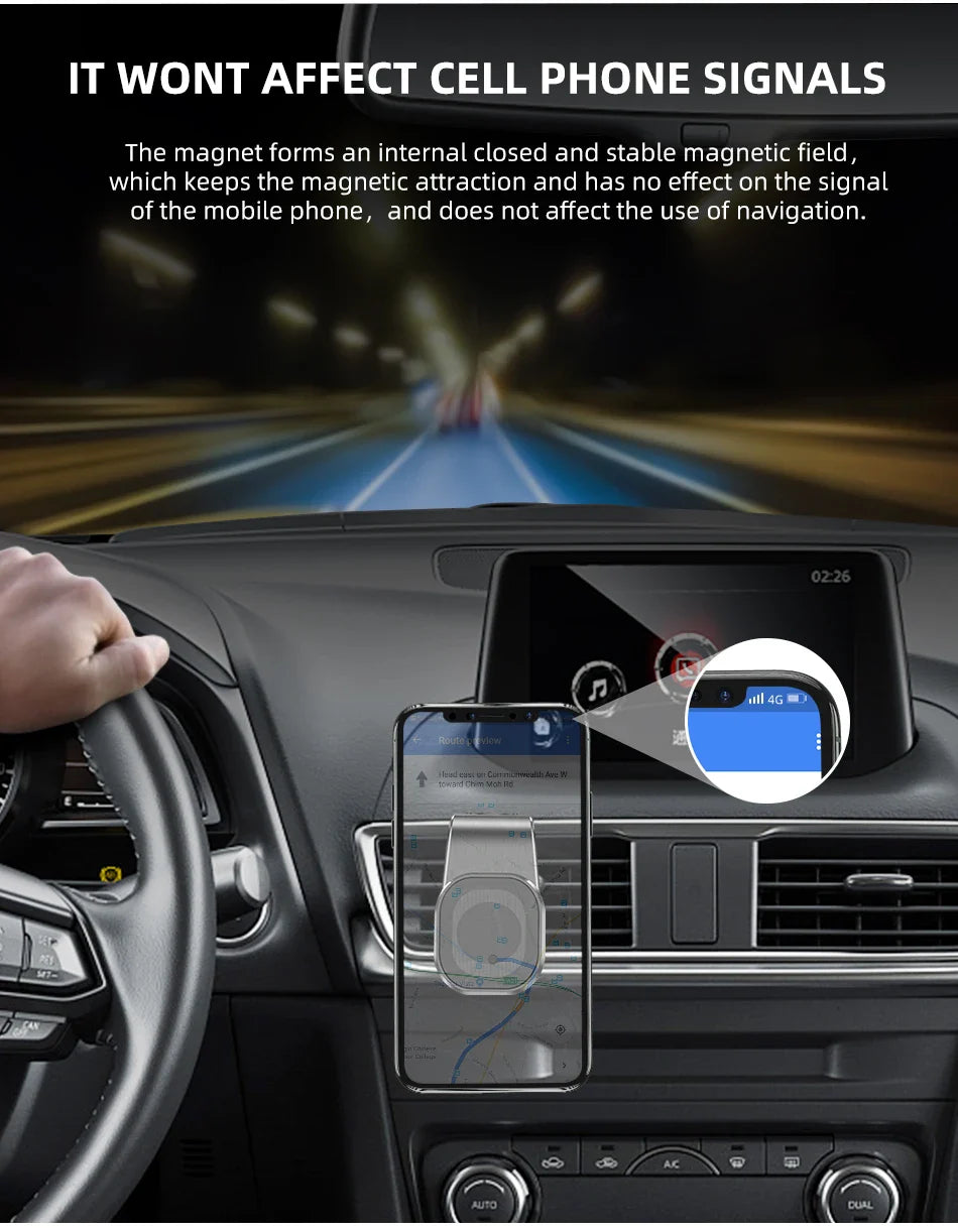 Magnetic Car Phone Holder - Air Vent Clip Mount with 360° Rotation for Xiaomi, iPhone 14, Samsung, & Other Cell Phones