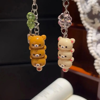 Cute Bear Phone Charm - Kawaii Anime Keychain Accessory for Phone, Keys, Schoolbags & AirPods