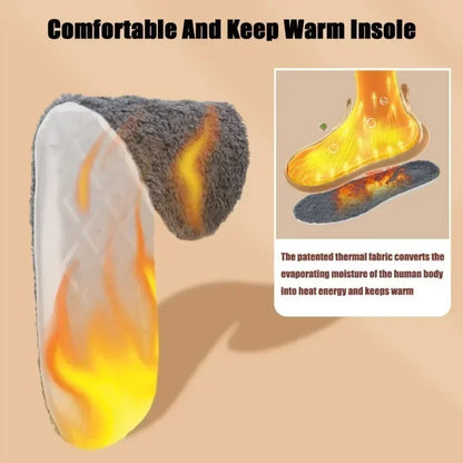 2PCS Self-Heating Thermal Insoles – Winter Warm Wool Memory Foam Shoe Pads for Men & Women Sports Shoes