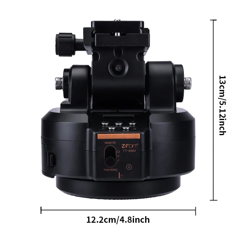 ZIFON YT2000 Remote Motorized PTZ - AI Face Recognition, 360° Horizontal Rotation for Camera, Smartphone & Action Camera Live Stream
