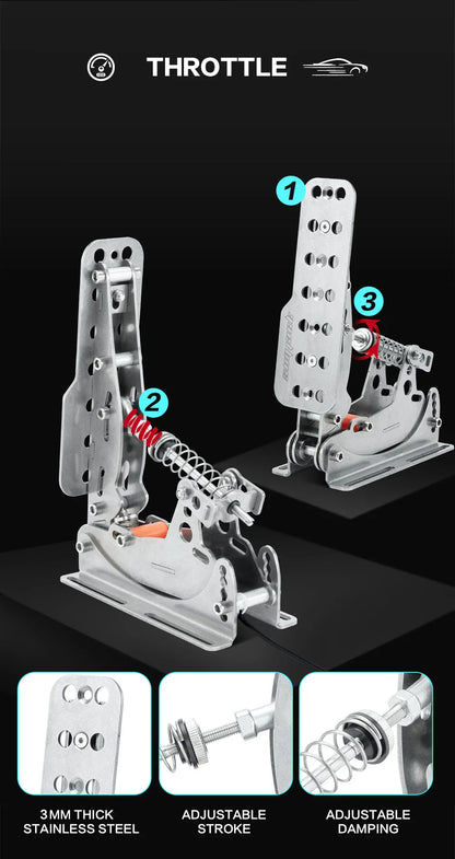 SIMJACK UT Sim Racing Pedals – PC Racing Simulator, Pressure Sensor Load Cell & HE Hydraulic Pedal