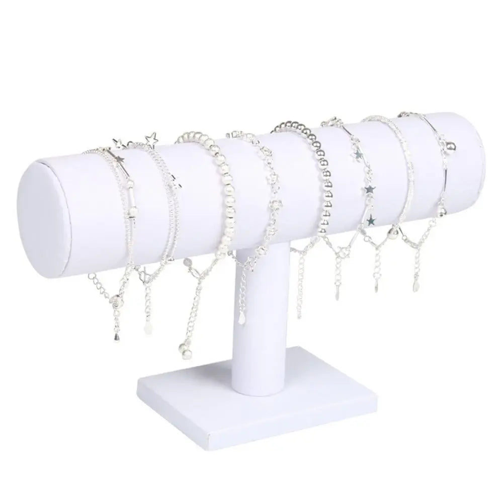 6-Color Upright Velvet Bracelet & Chain Watch Display Rack – Hard Jewelry Organizer Stand Holder
