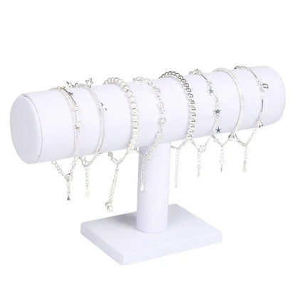6-Color Upright Velvet Bracelet & Chain Watch Display Rack – Hard Jewelry Organizer Stand Holder