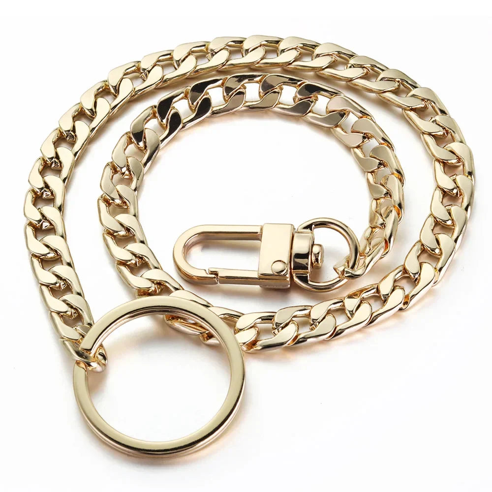 40cm Metal Key Chains – Wallet & Belt Chain for Hipster Pants, Hip Hop, Rock, Punk Street Style, Anti-Lost Keyring for Men (K404)