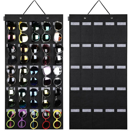 Sunglasses Felt Storage Hanging Bag – Wall & Door Mounted Sunglasses Organizer & Display Rack