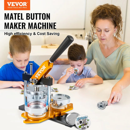VEVOR 75mm Button Maker Machine – Badge Punch Press with 100pcs Button Parts, Circle Cutter & Instruction Book