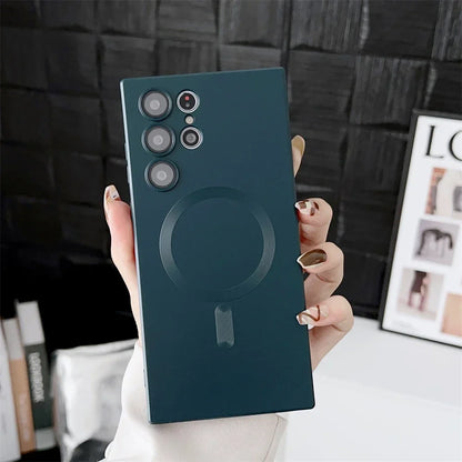 Luxury Matte Magnetic Case for Samsung S25/S24/S23/S22 Ultra & S21/S20 Plus – Magsafe Compatible Note 20 Ultra Phone Cover