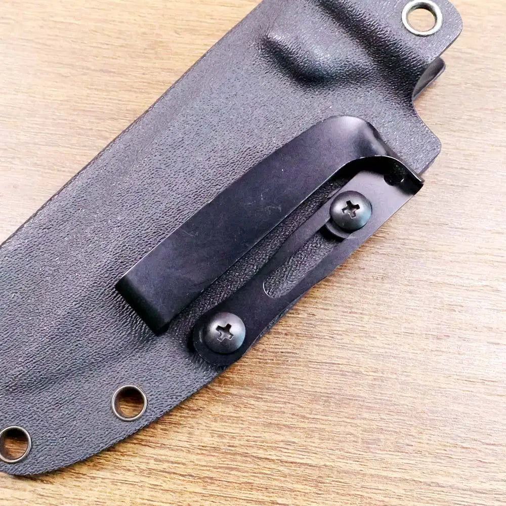 Slotted Belt Clip Buckle for Kydex Sheath – Black/Stonewashed EDC Holster Belt Loop Clamp with Mounting Screws