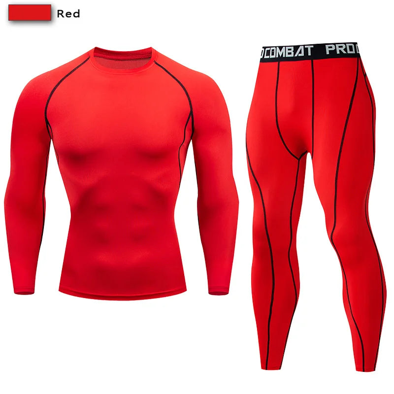 2-Piece Men’s Compression Sportswear Set — Gym, Yoga, Workout & Jogging Tracksuit