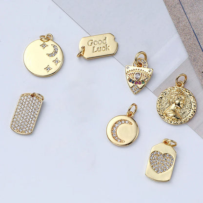 Gold Color Heart, Eye & Star Charms for Jewelry Making – DIY Angel Evil Eye Pendants for Earrings & Necklaces