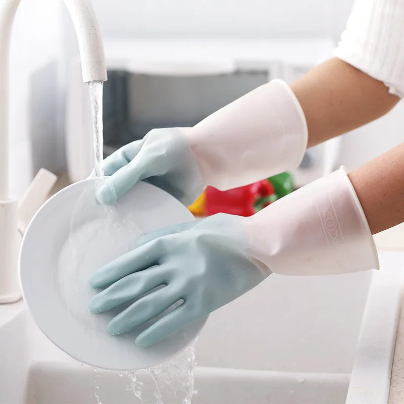 Waterproof Household Dishwashing Rubber Gloves – Thin Latex Cleaning Gloves for Washing Dishes & Clothes for Women