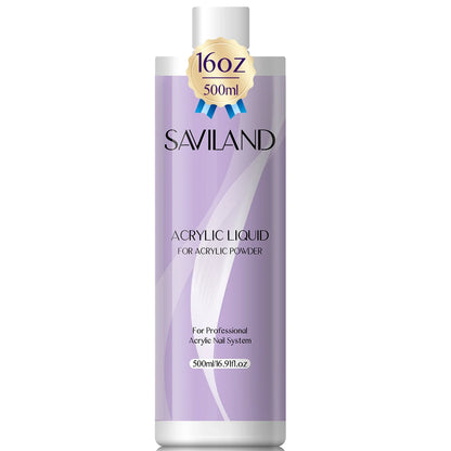 Saviland Acrylic Nail Liquid Monomer – 180ml/500ml Professional Crystal Liquid for DIY Nail Art