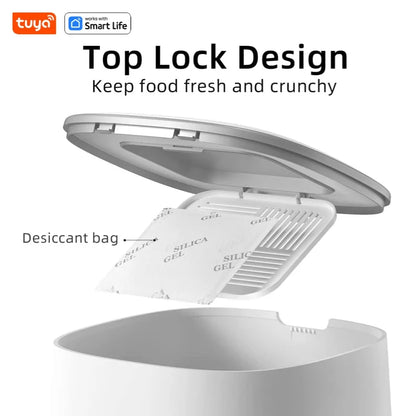 Wi-Fi Enabled 4L Pet Feeder for Cats and Dogs - APP Control, Stainless Steel Bowls, Low Food Alarm - Compatible with IPETMON, Tuya, and Smart Life App