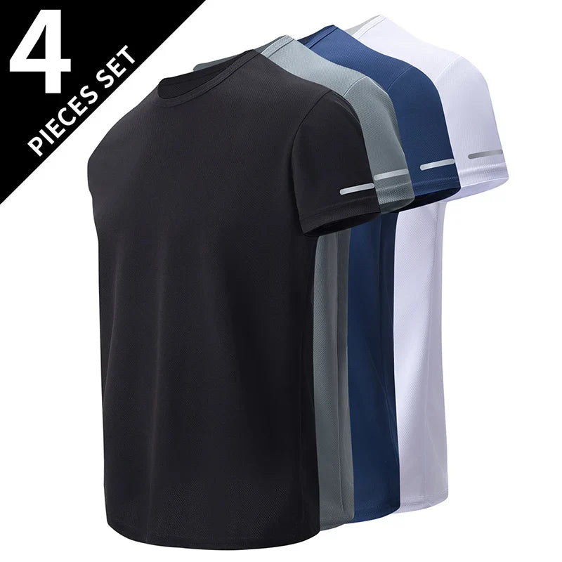 Men’s Summer Quick-Dry Sports T-Shirt – Printed Short Sleeve Loose Fit Athletic Running & Fitness Top for Teens and Adults