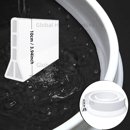 Upgraded 4” / 10cm Collapsible Shower Threshold Water Dam – Bathroom Barrier for Dry & Wet Separation