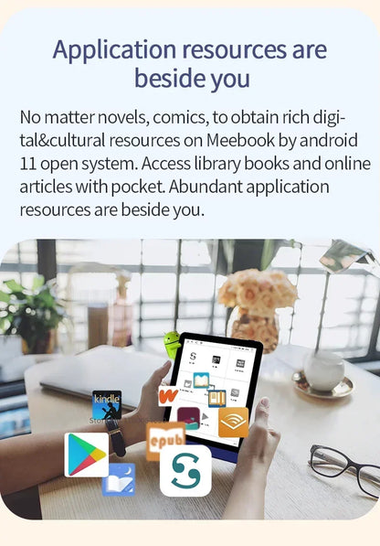 Meebook M6 6" E-Reader | 300PPI E-Ink Screen, Dual Color Frontlight, 3G & 32GB Android 11