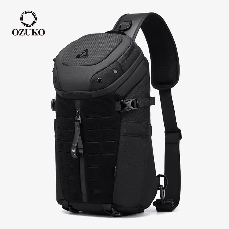 OZUKO Large Capacity Men’s Shoulder Bag - Waterproof Sling Crossbody | Fashionable Messenger Bag for Short Trips, Quality Chest Bag