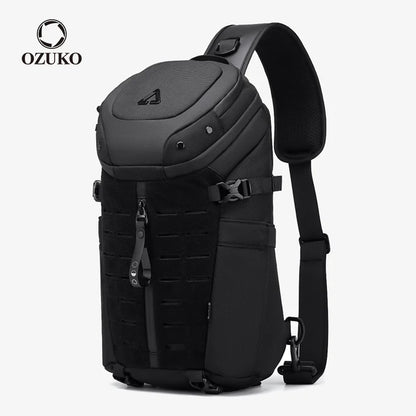 OZUKO Large Capacity Men’s Shoulder Bag - Waterproof Sling Crossbody | Fashionable Messenger Bag for Short Trips, Quality Chest Bag