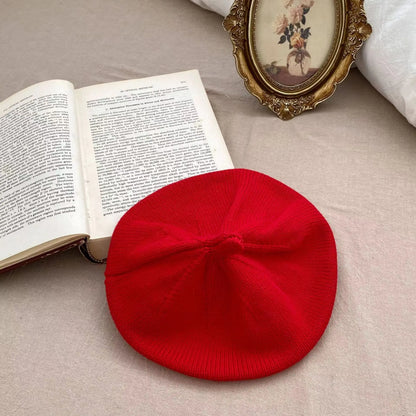 Flower Baby Beret Hat - Warm Knitted Winter Beanie Cap for Infant Girls & Toddlers